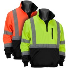 PIP ANSI Class 3 Pullover Sweatshirt - Lime and Orange