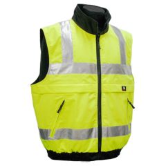 ANSI Class 2 Fleece Lined Reversible Vest - LIME FRONT