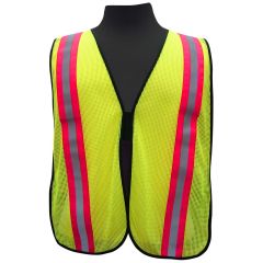 Mesh Vest w/Contrasting Stripes – Lime