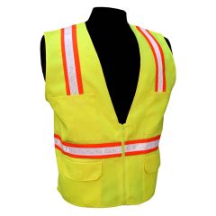 Multi-Pocket Vest w/Mesh Back - Lime - Front