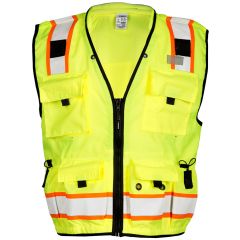Kishigo S5000 | S5001 Class 2 Multi-Pocket Professional Surveyors Vest with Zipper Front Closure