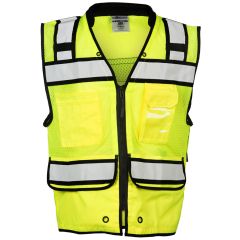 ML Kishigo Surveyors Vest - Padded neck -Lime front