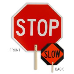 18" STOP/SLOW Reflective Handheld Paddle