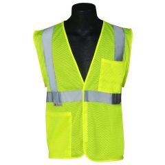 ANSI Class II Mesh Safety Vest - Lime - Front
