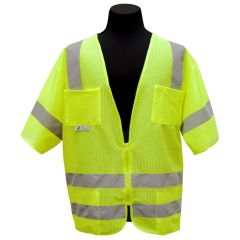 ANSI Class III Mesh Safety Vest - Lime - Front