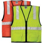 MLK 1191 & 1192 - ANSI Class 2 - Economy 6-Pocket ANSI Mesh Vest - Lime & Orange