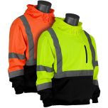 PIP Class 3 Hooded Pullover Black Bottom Sweatshirt - Orange and Lime