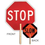 18"  STOP/SLOW HI Intensity Reflective Handheld Sign